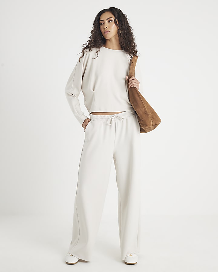 River Island Cream Premium Long Sleeve Batwing Sweatshirt