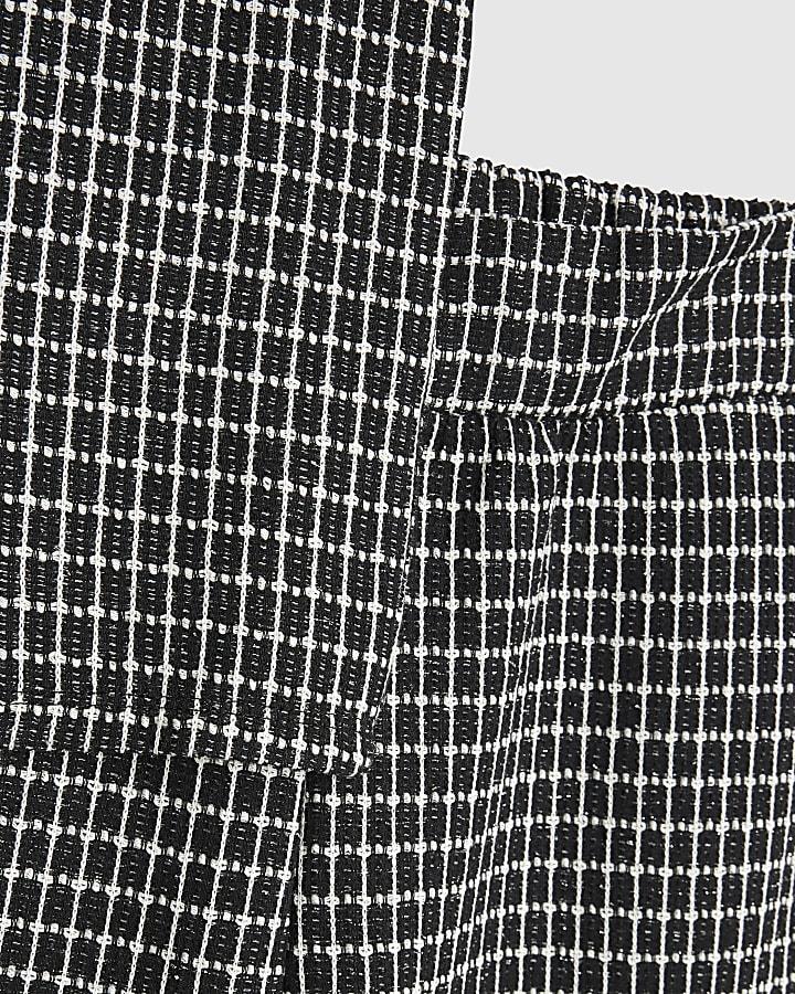 river island Girls Black Check Boucle Waistcoat Set