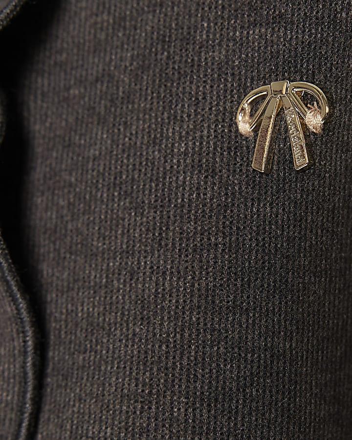 river island Girls Black Cosy Wide Leg Trousers Set