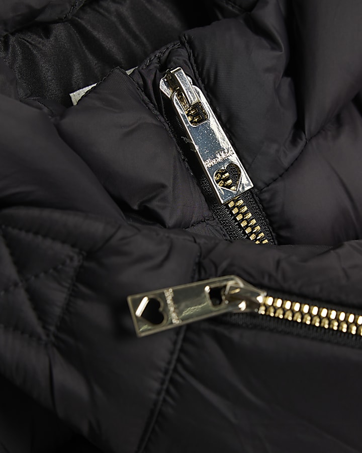 River Island Girls Black Gillet With Crossbody Bag Set