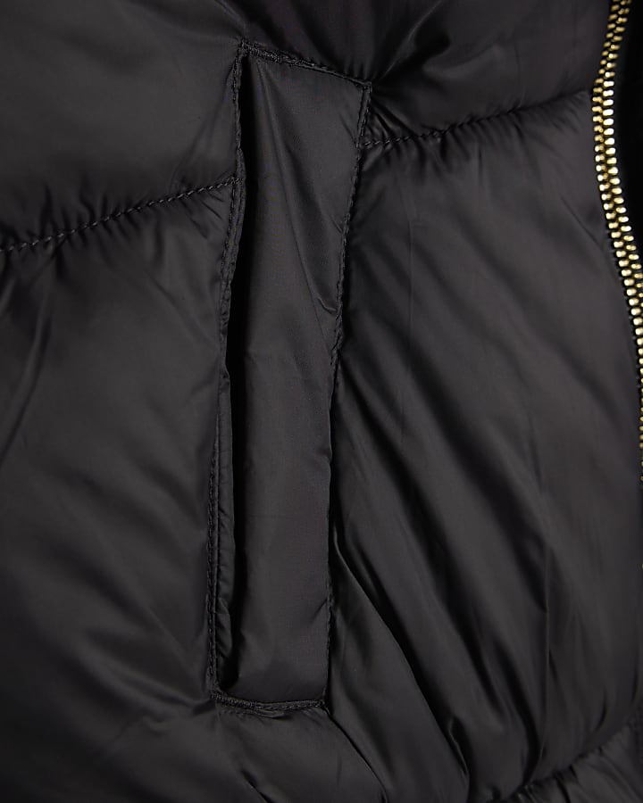 river island Girls Black Gillet With Crossbody Bag Set