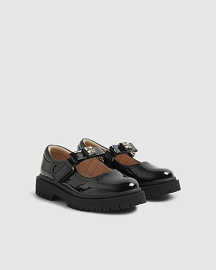 River Island Girls Black Multiple Straps Mary Jane Shoes