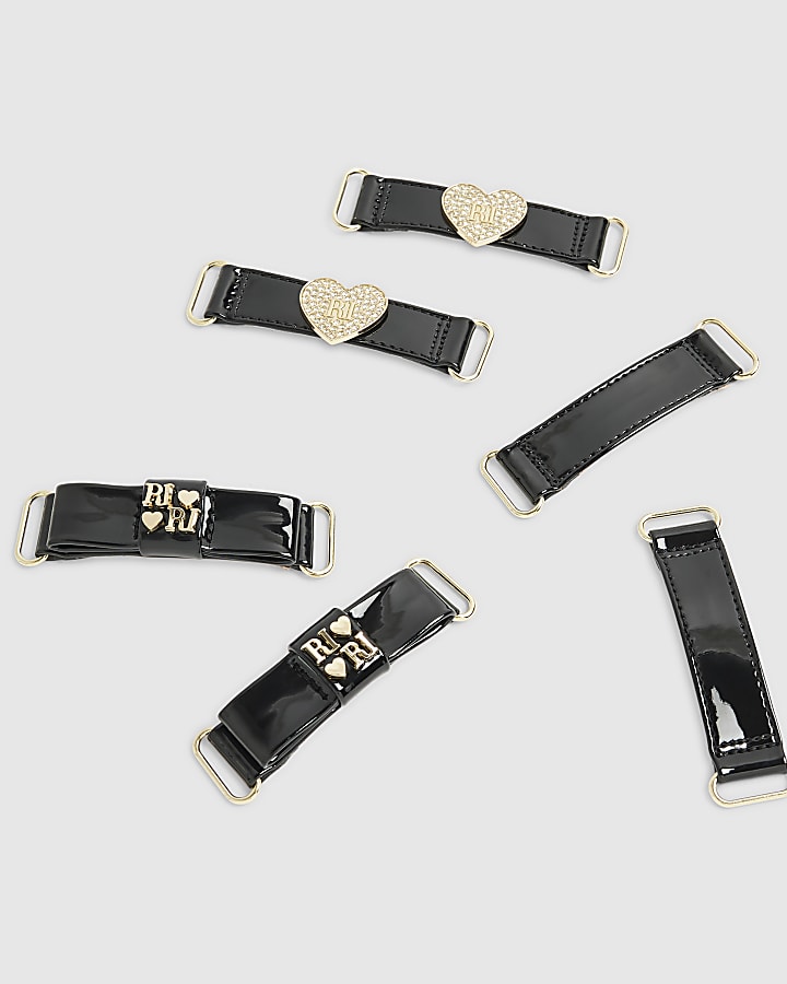 river island Girls Black Multiple Straps Mary Jane Shoes