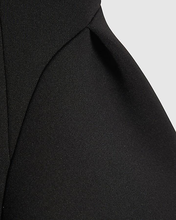 river island Girls Black One Shoulder Bow Skater Dress