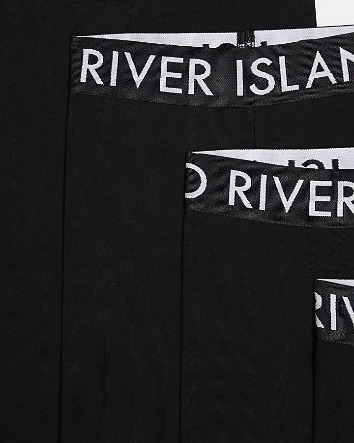 River Island Girls Black Pack Of 5 RI Waistband Leggings