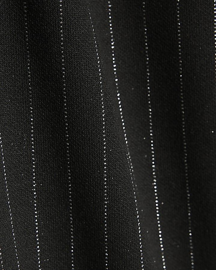 river island Girls Black Pinstripe Wide Leg Trousers