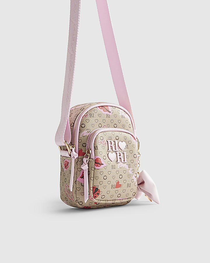 River Island Girls Brown Lips Ladybird Cross Body Bag