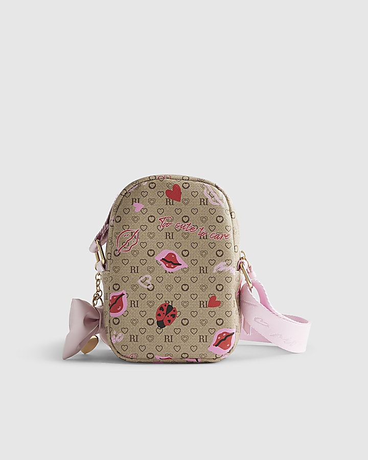 River Island Girls Brown Lips Ladybird Cross Body Bag