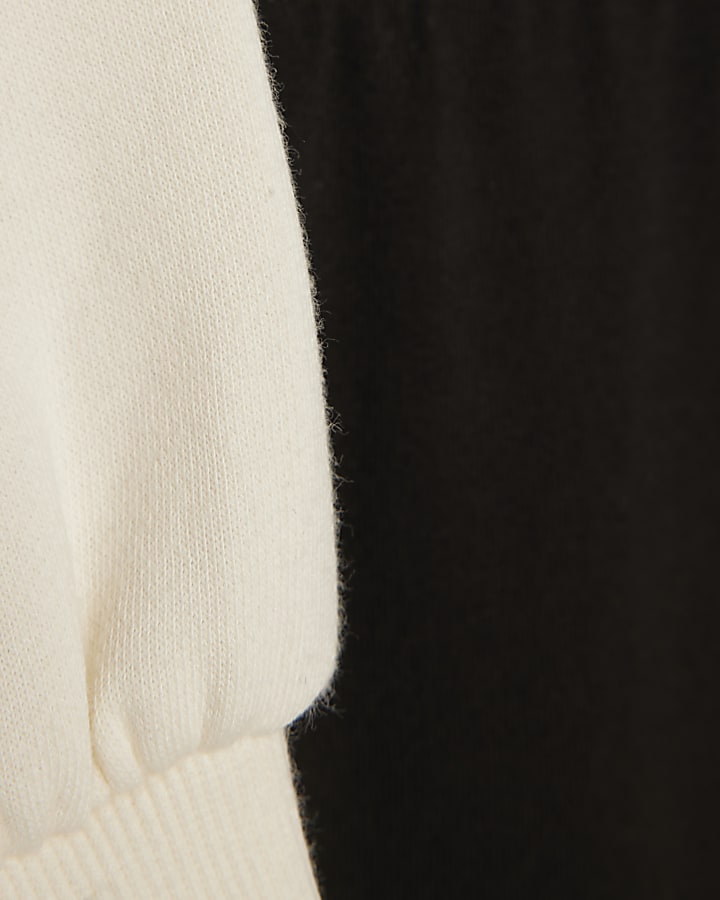 river island Girls Cream Bow Hoodie And Leggings Set