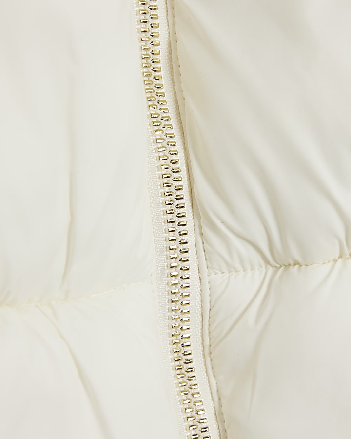 river island Girls Cream Gillet With Crossbody Bag Set