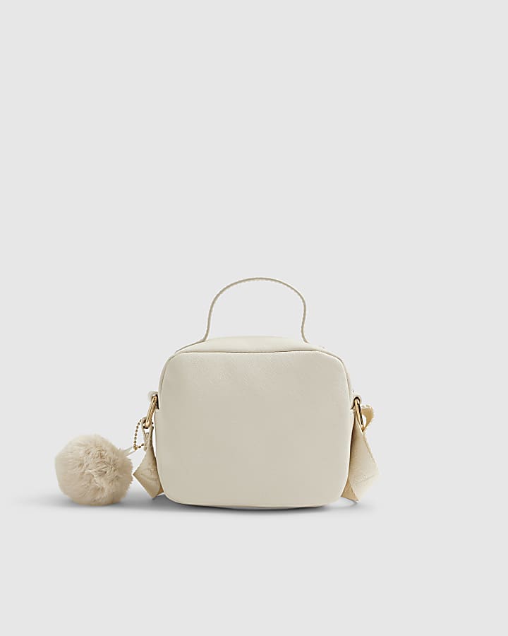 River Island Girls Cream Monogram Box Cross Body Bag