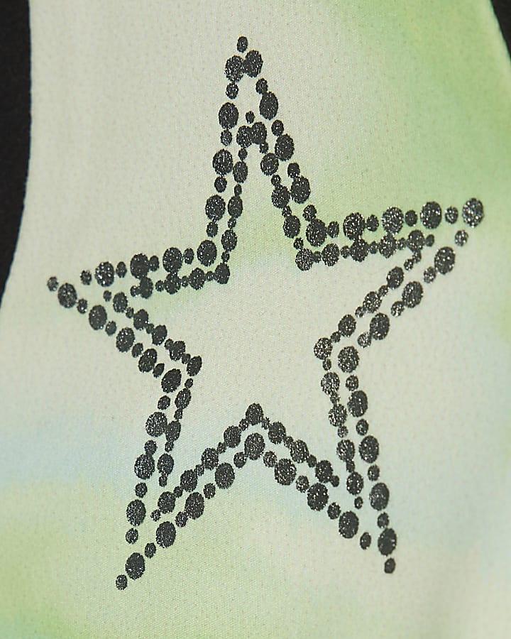 River Island Girls Green RI Active Abstract Skirt Set