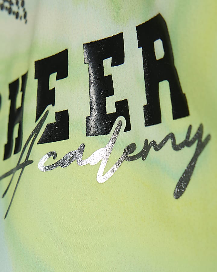 river island Girls Green RI Active Abstract Skirt Set