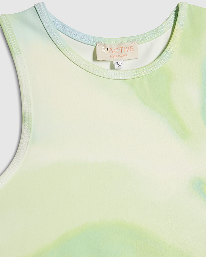 river island Girls Green RI Active Cycling Shorts Set