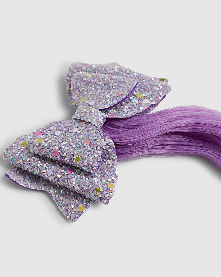 River Island Girls Multi Colour Sparkle Bow Faux Hair