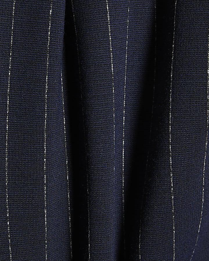 River Island Girls Navy Pinstripe Wide Leg Trousers