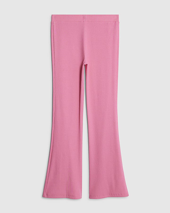 River Island Girls Pink Embellsihed Charm Flared Trousers