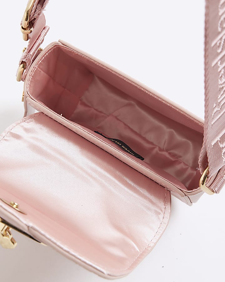 river island Girls Pink Monogram Heart Cross body Bag