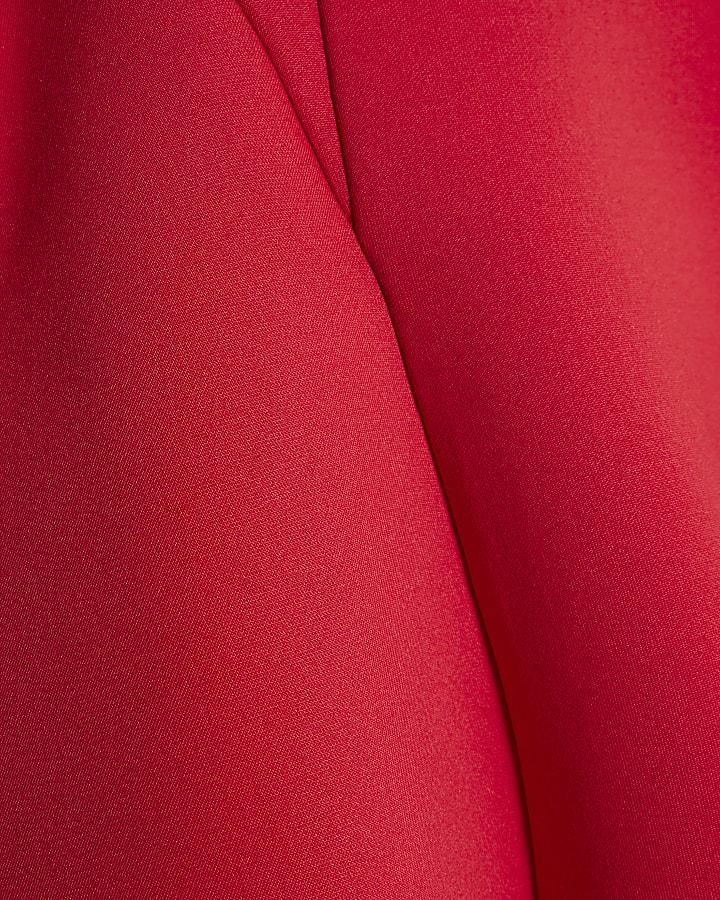 River Island Girls Red One Shoulder Bow Scuba Dress