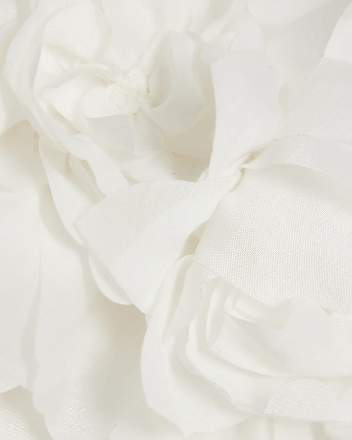 River Island Girls White 3D Flower Mini Shift Dress