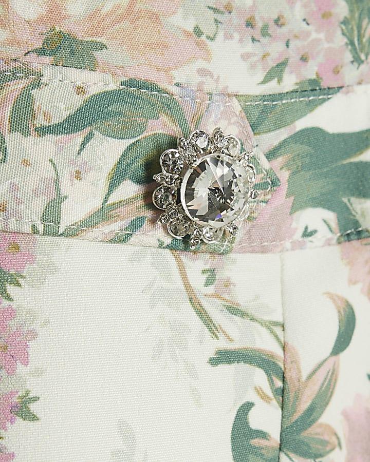 river island Girls White Collared Floral Lace Dress