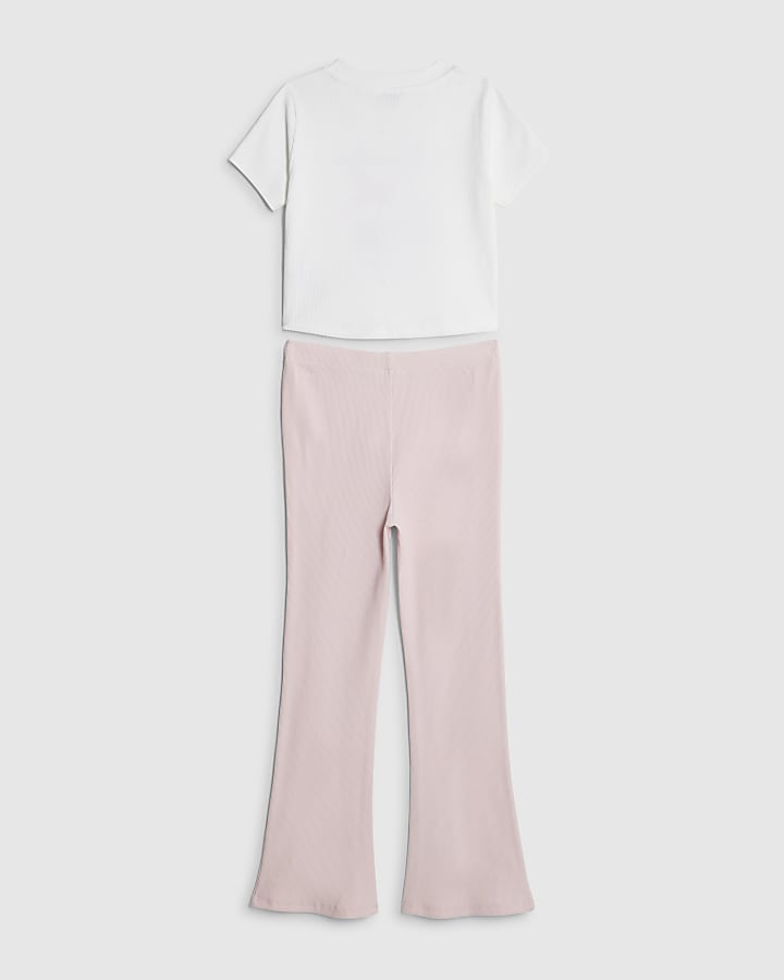 River Island Girls White Manhattan Cherry T-Shirt Set