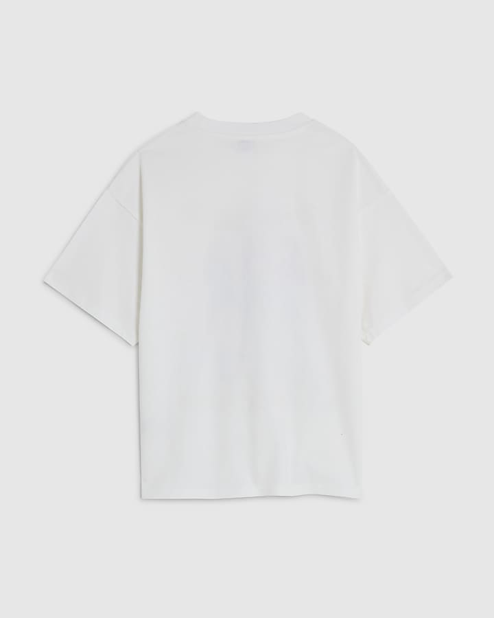 River Island Girls White We Are Golden Girl T-Shirt