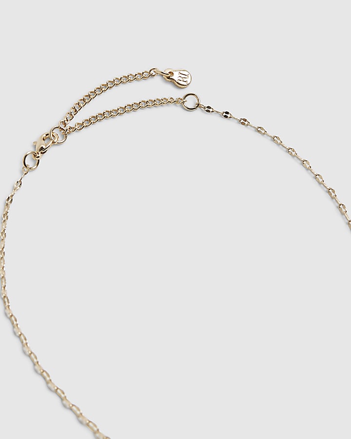 River Island Gold Diamond Simulant Pendant Necklace