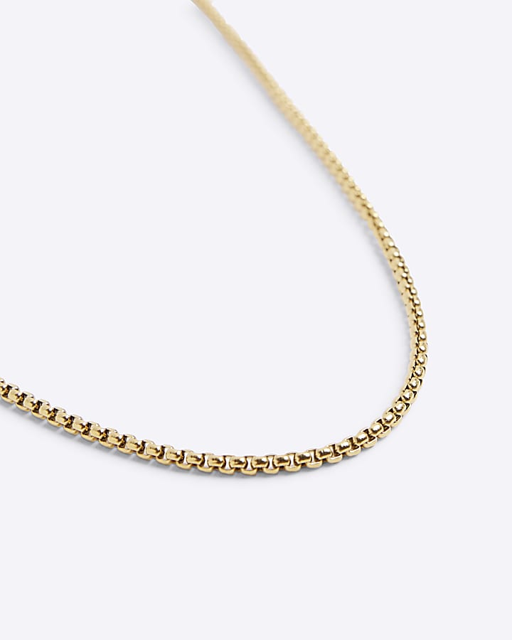 River Island Gold Stainless Steel Cable Chain Necklace