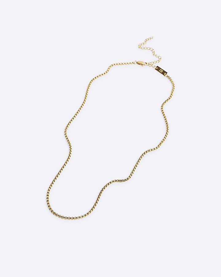 river island Gold stainless steel cable chain necklace