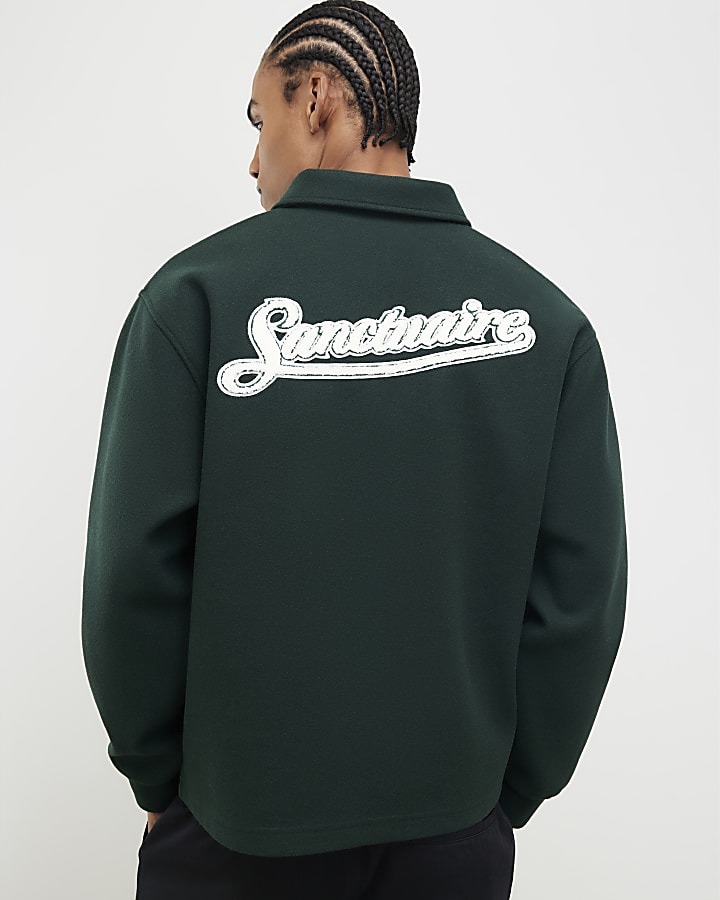 River Island Green Oversized Fit Sanctuaire Polo Shirt