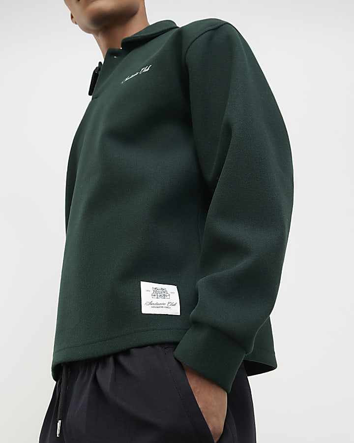 River Island Green Oversized Fit Sanctuaire Polo Shirt