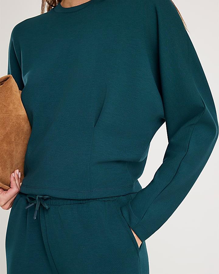 River Island Green Premium Batwing Sleeve Sweatshirt