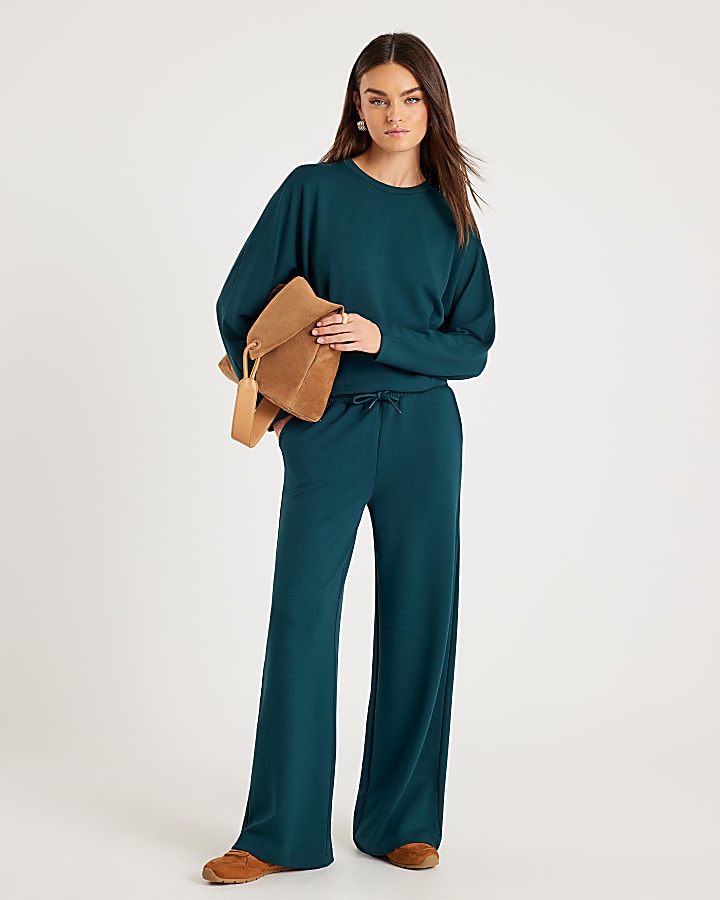 River Island Green Premium Batwing Sleeve Sweatshirt