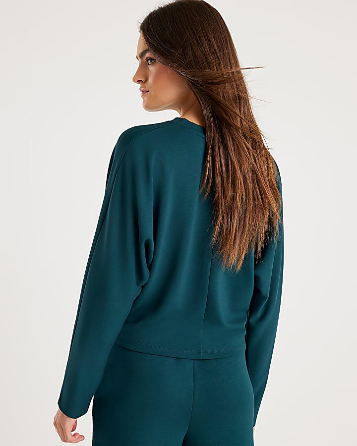 River Island Green Premium Batwing Sleeve Sweatshirt