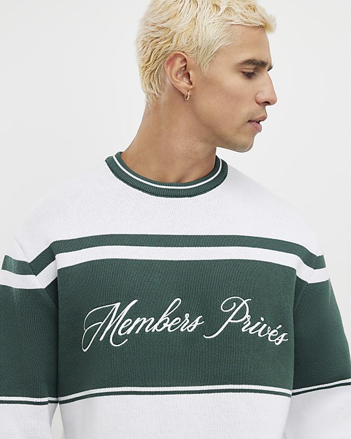River Island Green Regular Fit Members Prive Jumper