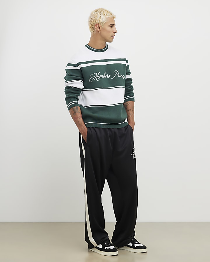 River Island Green Regular Fit Members Prive Jumper