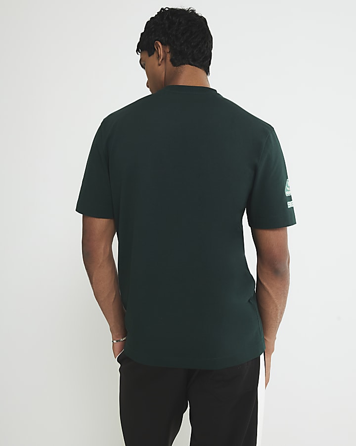 River Island Green Regular Fit Penrose Crest T-Shirt