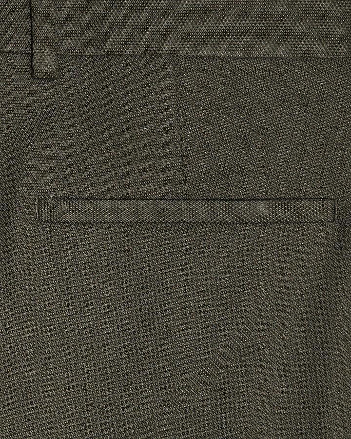 river island Green Skinny Fit Textured Suit Trousers