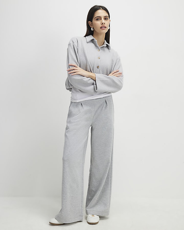 River Island Grey Long Sleeve Cosy Bubble Hem Cardigan