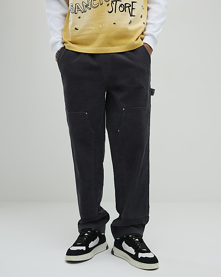 River Island Grey Loose Fit Corduroy Pull On Trousers
