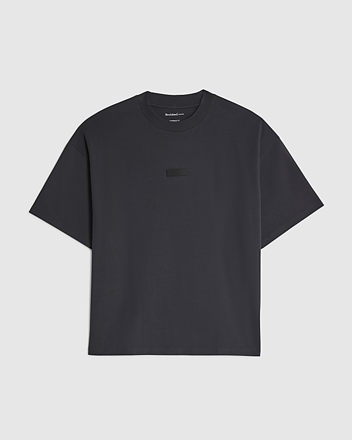 river island Grey Oversized Fit Luminis Studios T-Shirt