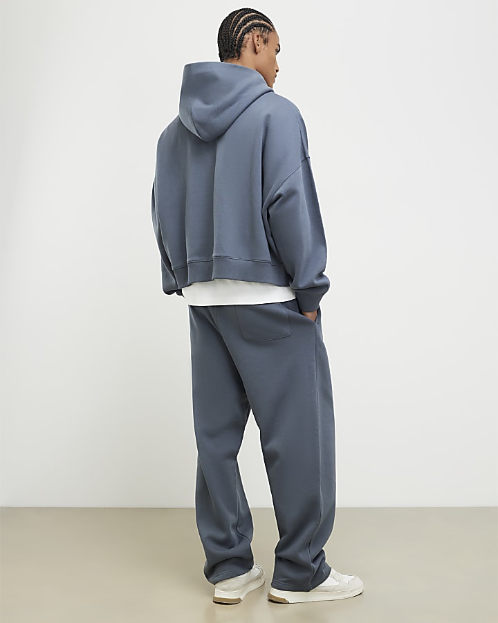 River Island Grey Oversized Luminis Zip Through Hoodie