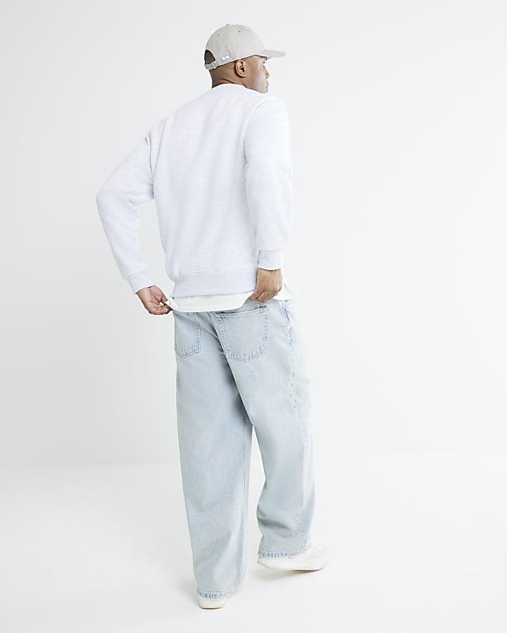 River Island Grey Regular Fit Long Sleeve Sweatshirt