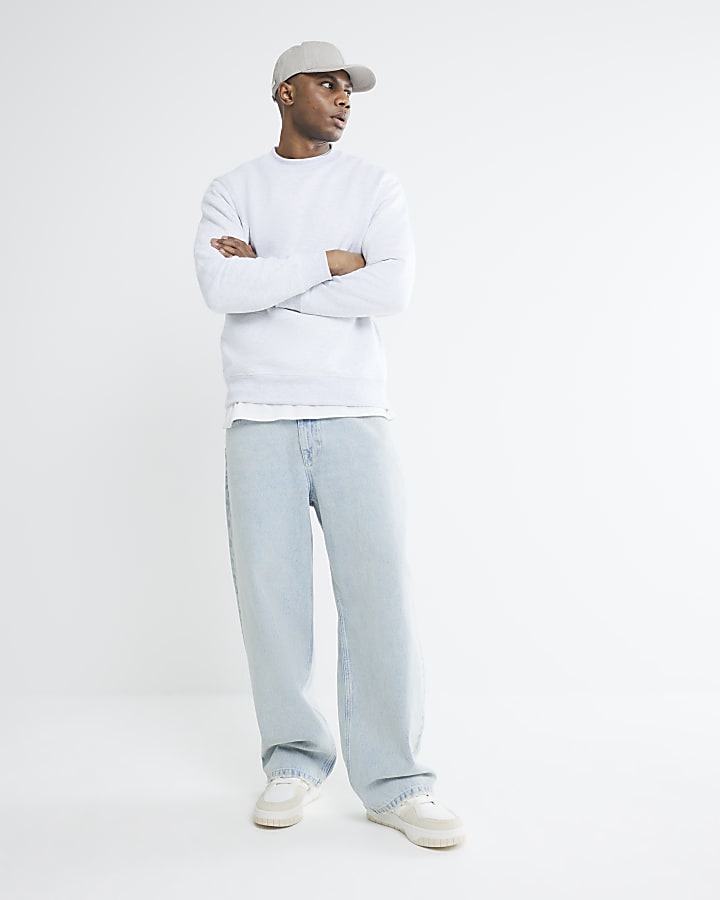 River Island Grey Regular Fit Long Sleeve Sweatshirt