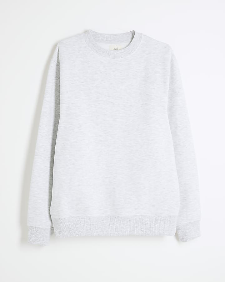 river island Grey Regular Fit Long Sleeve Sweatshirt