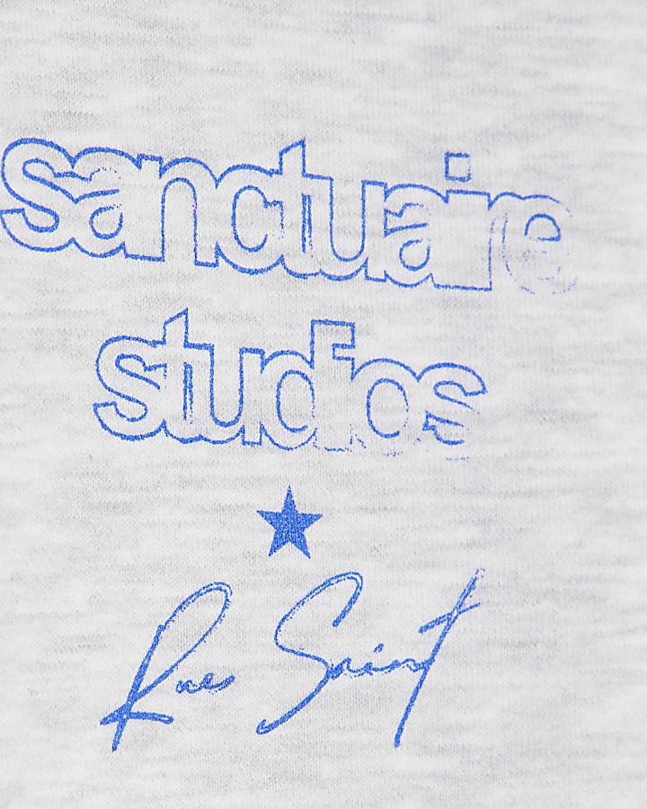 river island Grey Regular Fit Sanctuaire Studios Hoodie
