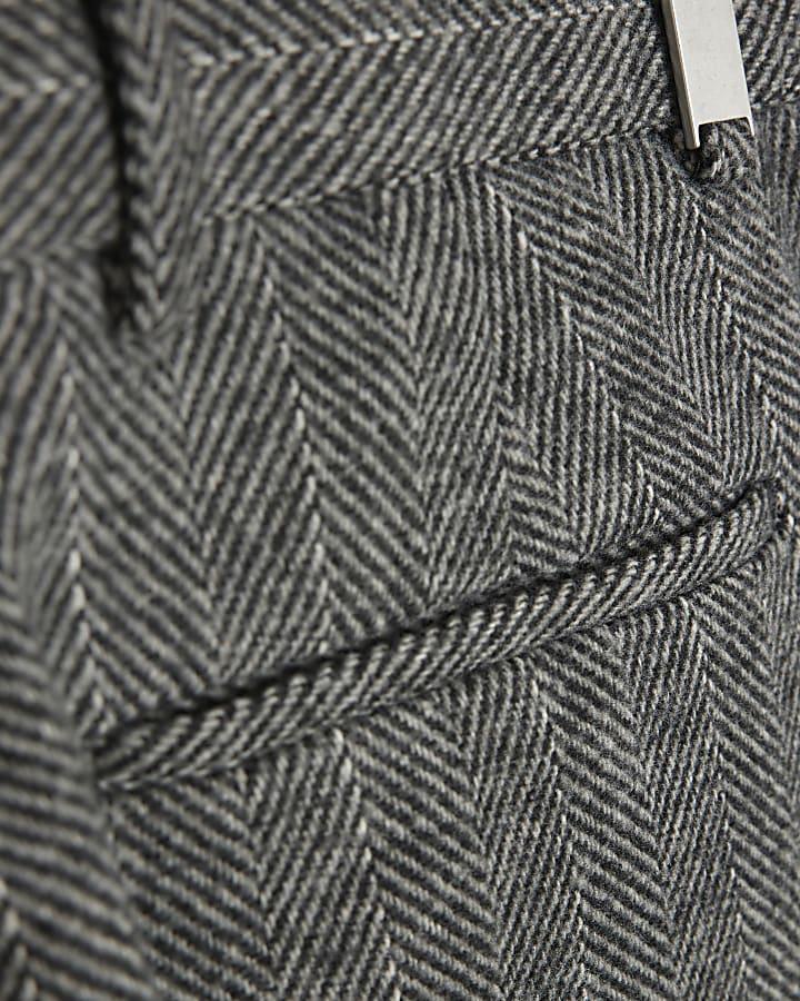 river island Grey Relaxed Fit Striped Suit Trousers