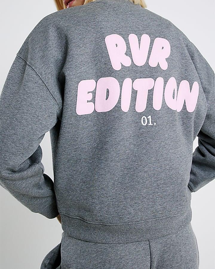 River Island Grey RVR Edition Back Print Sweatshirt
