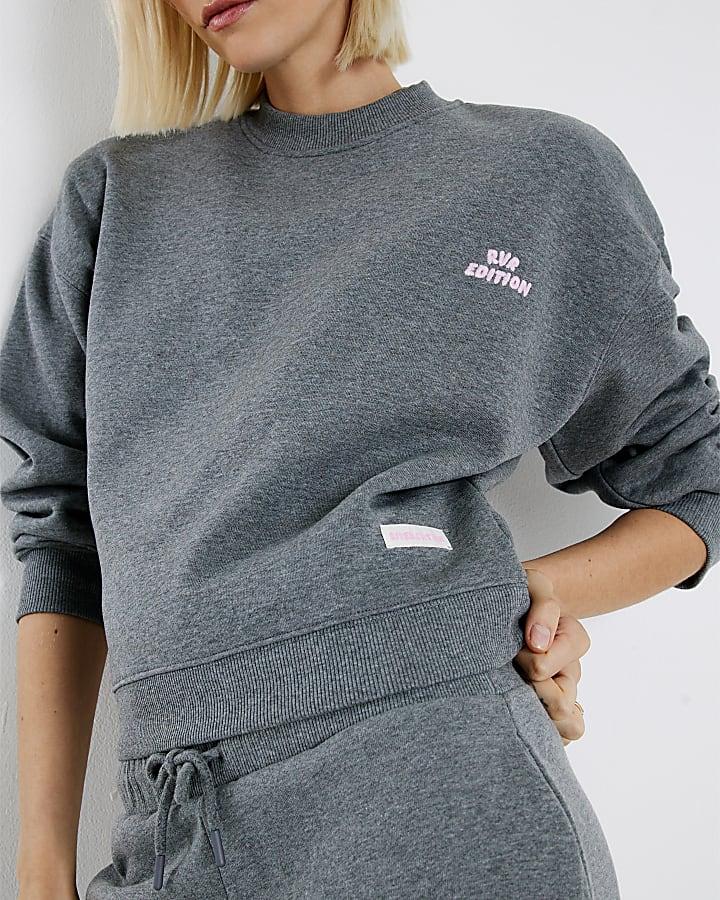 River Island Grey RVR Edition Back Print Sweatshirt